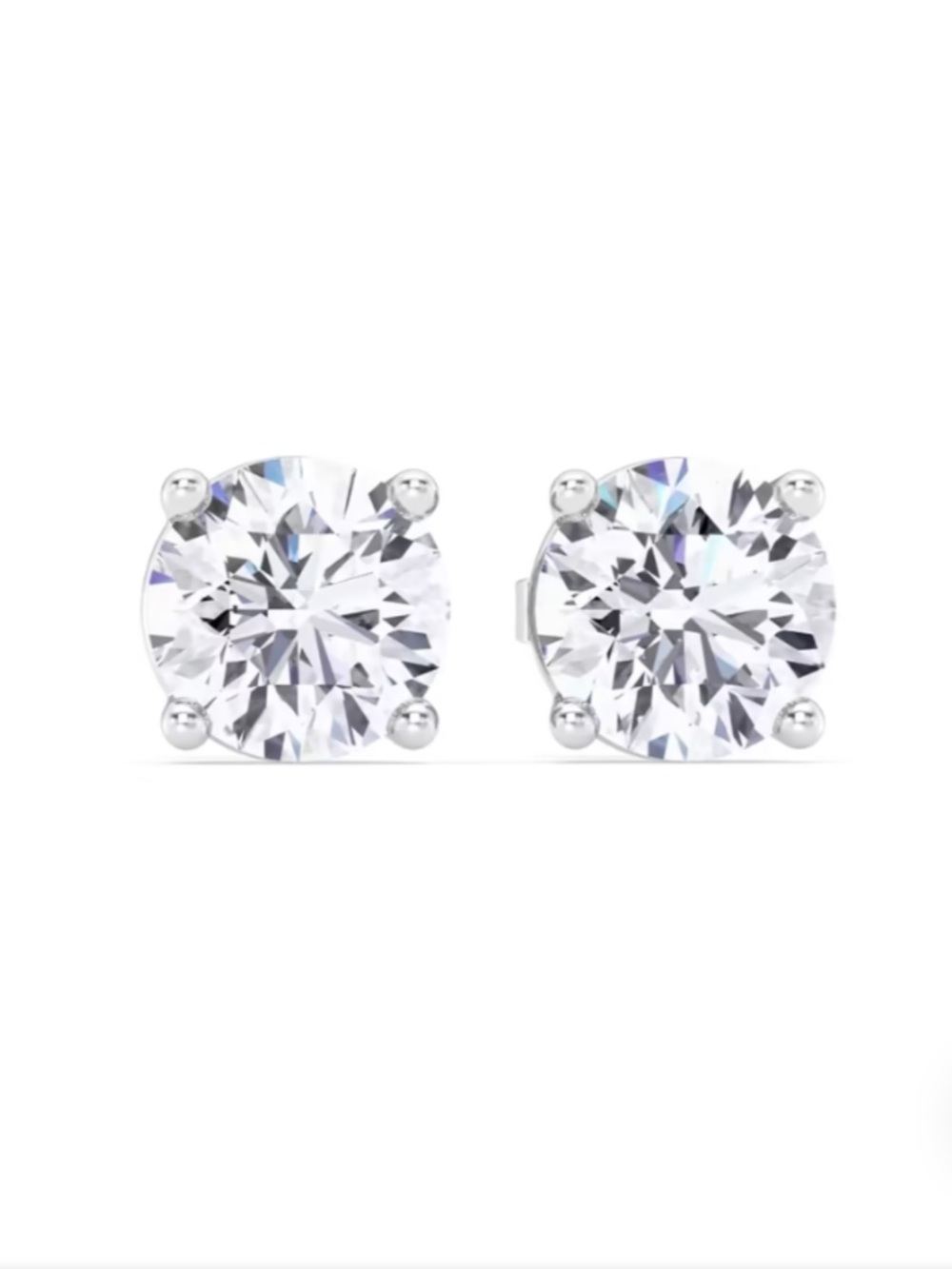 STUNNING 5 CARAT 14k White gold lab grown diamond earrings.